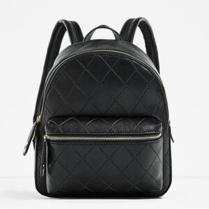 Zara Black Quilted Backpack